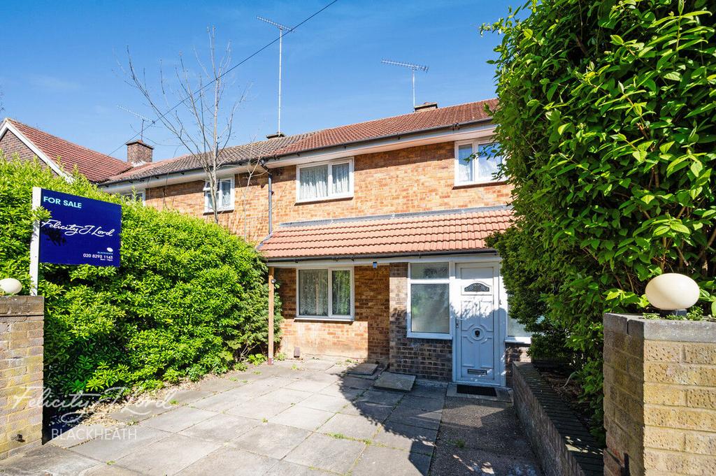 Semi-detached house exterior, driveway