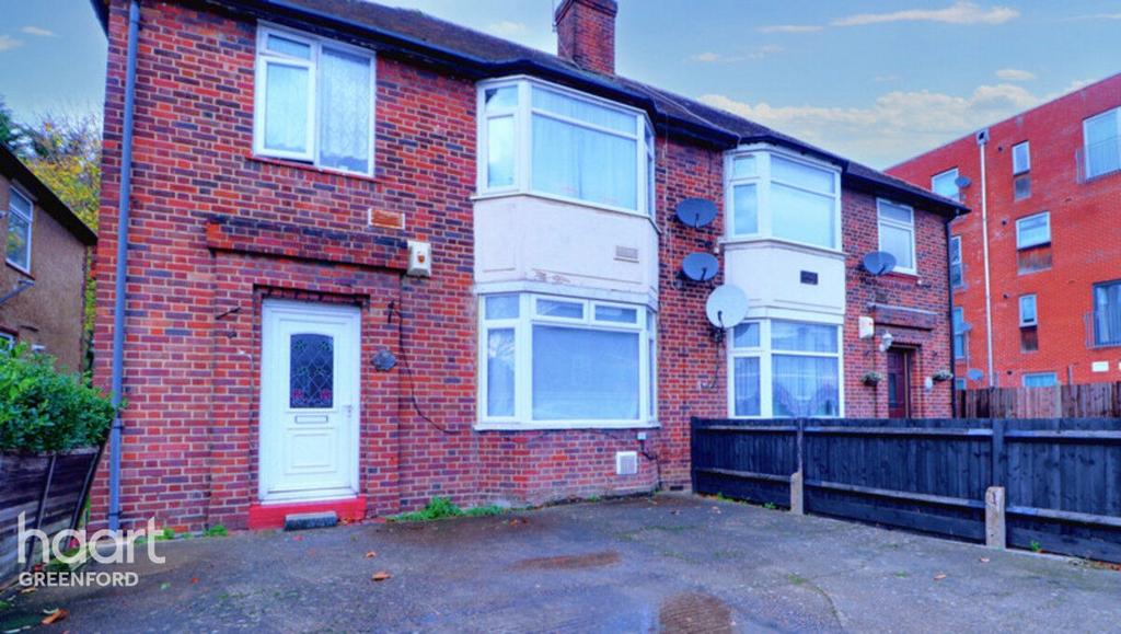 Semi-detached house exterior, driveway