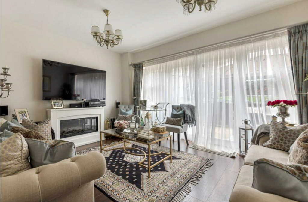 Living room, fireplace