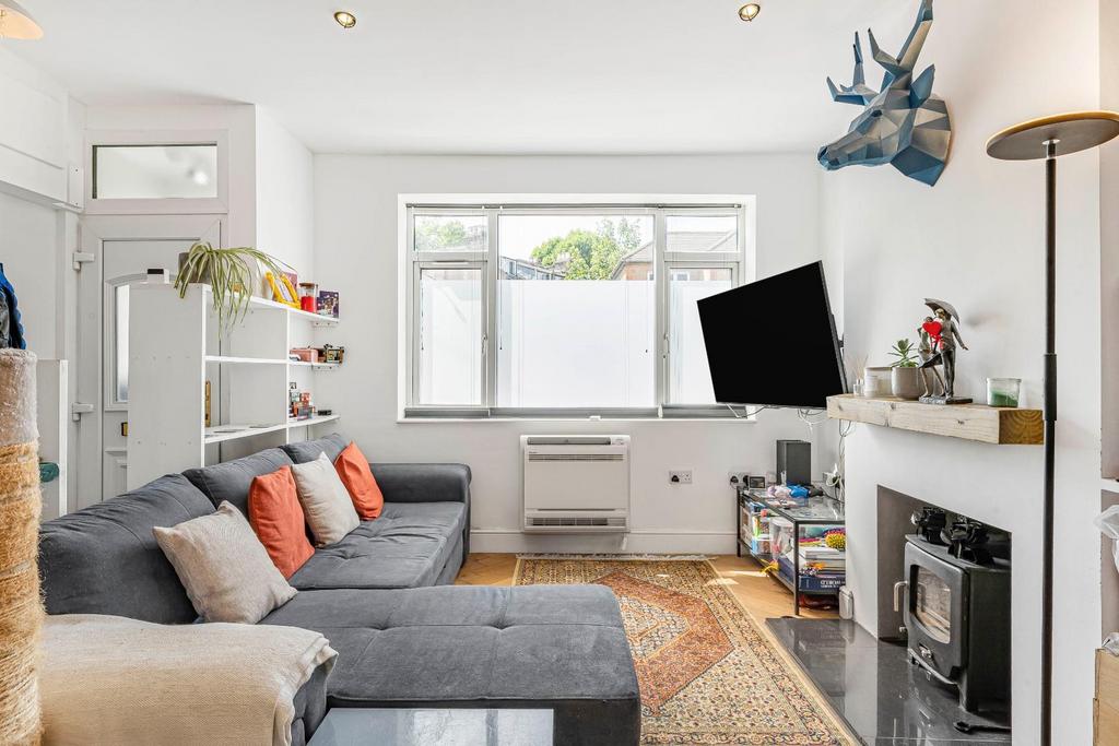 Living room, fireplace