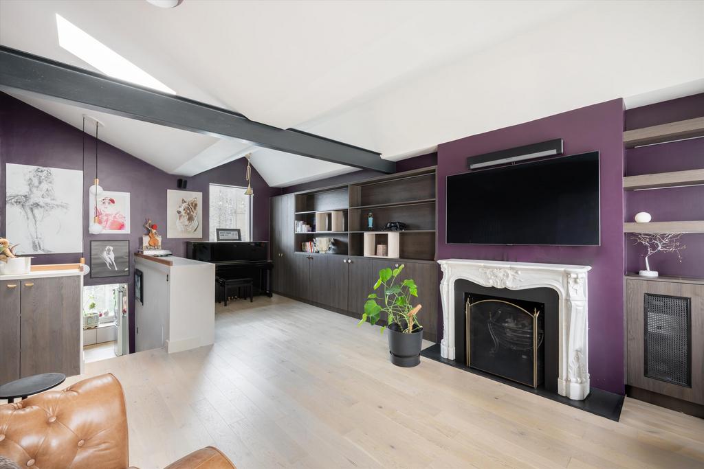 Living room, fireplace