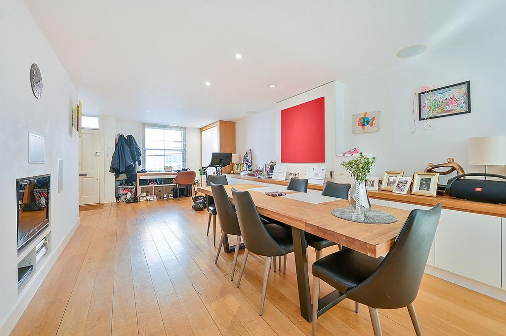 Open-plan living area, open plan living, fireplace