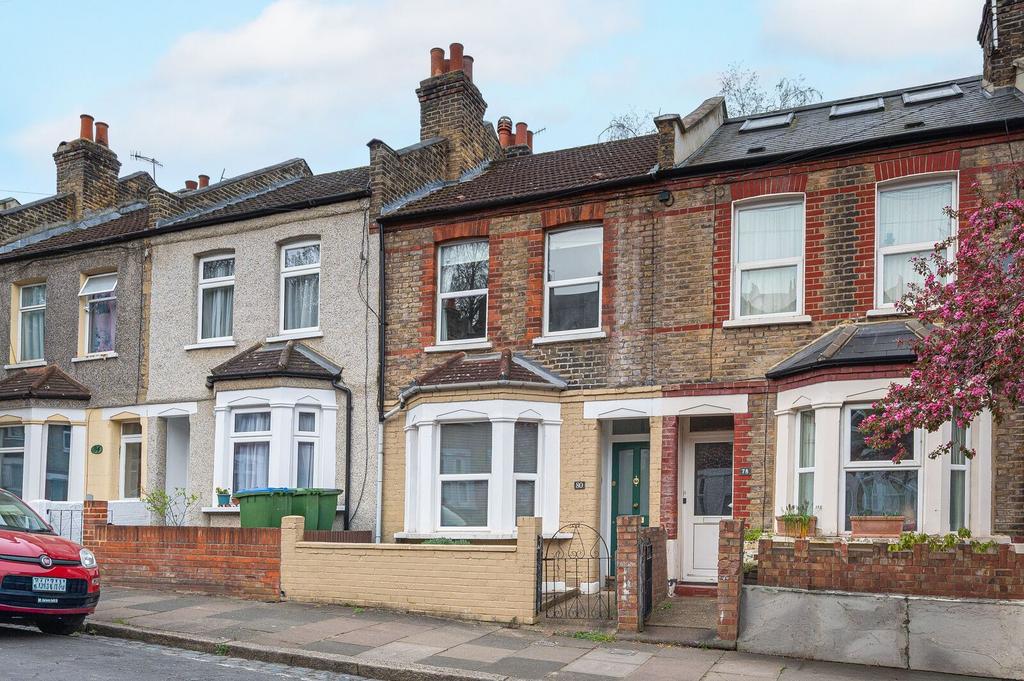 Terraced house exterior, parking