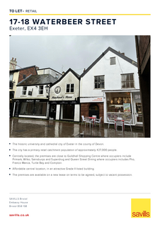 Retail property (high street) to rent, 17-19 Waterbeer St Exeter EX4 3EH