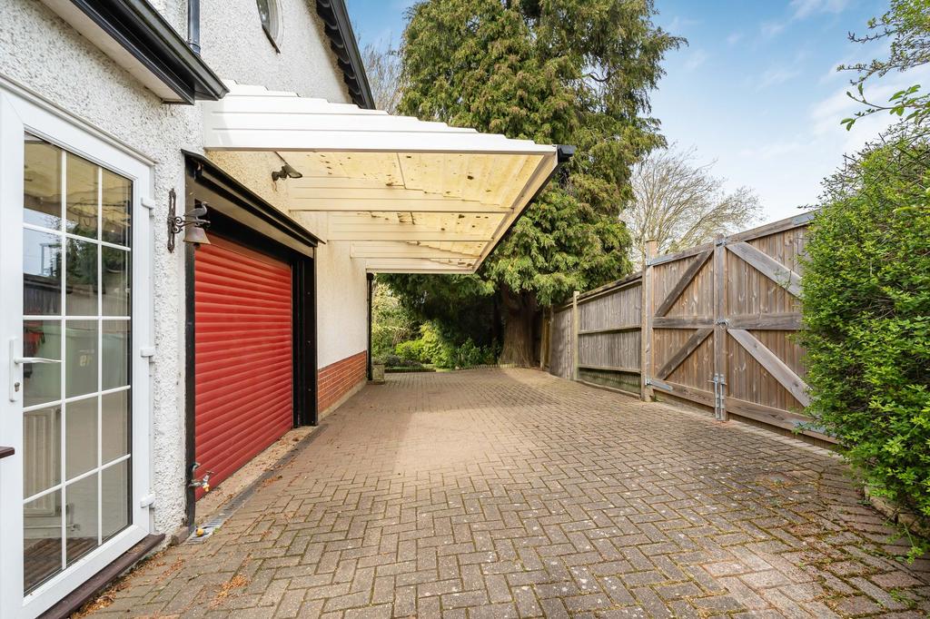 Driveway view, driveway, garage
