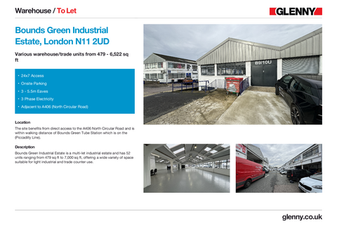 Warehouse to rent, Bounds Green Rd London N11 2UL