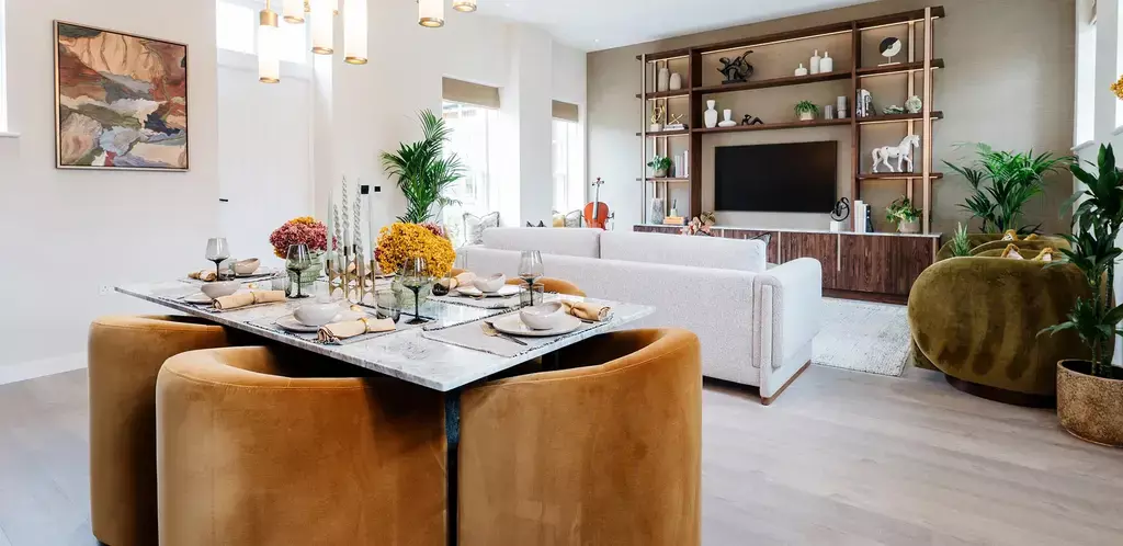 Open-plan living area, open plan living