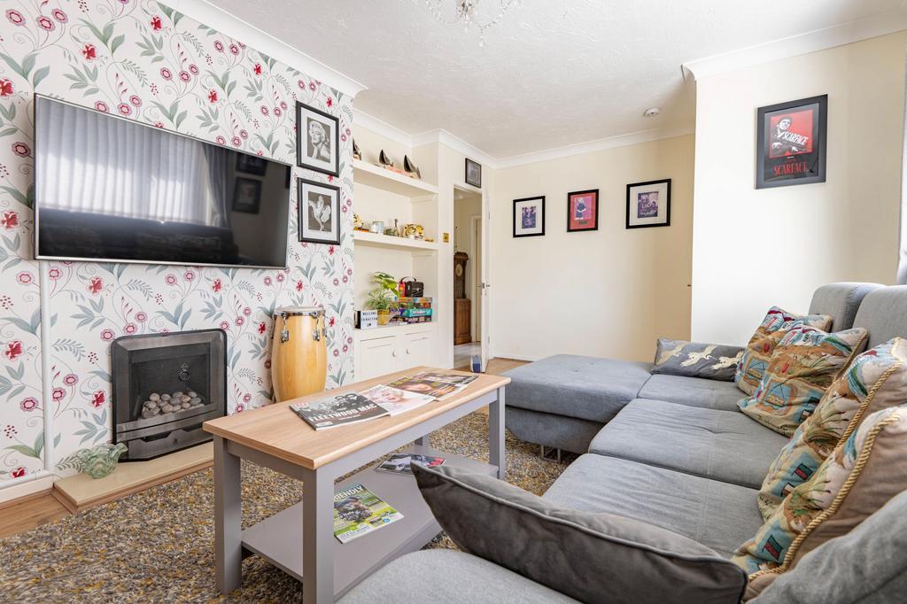 Living room, fireplace