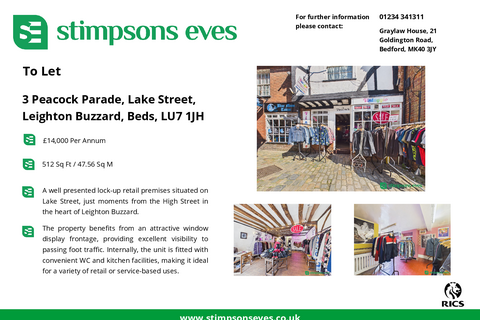 Retail property (high street) to rent, 3 Peacock Parade Leighton Buzzard LU7 1JH