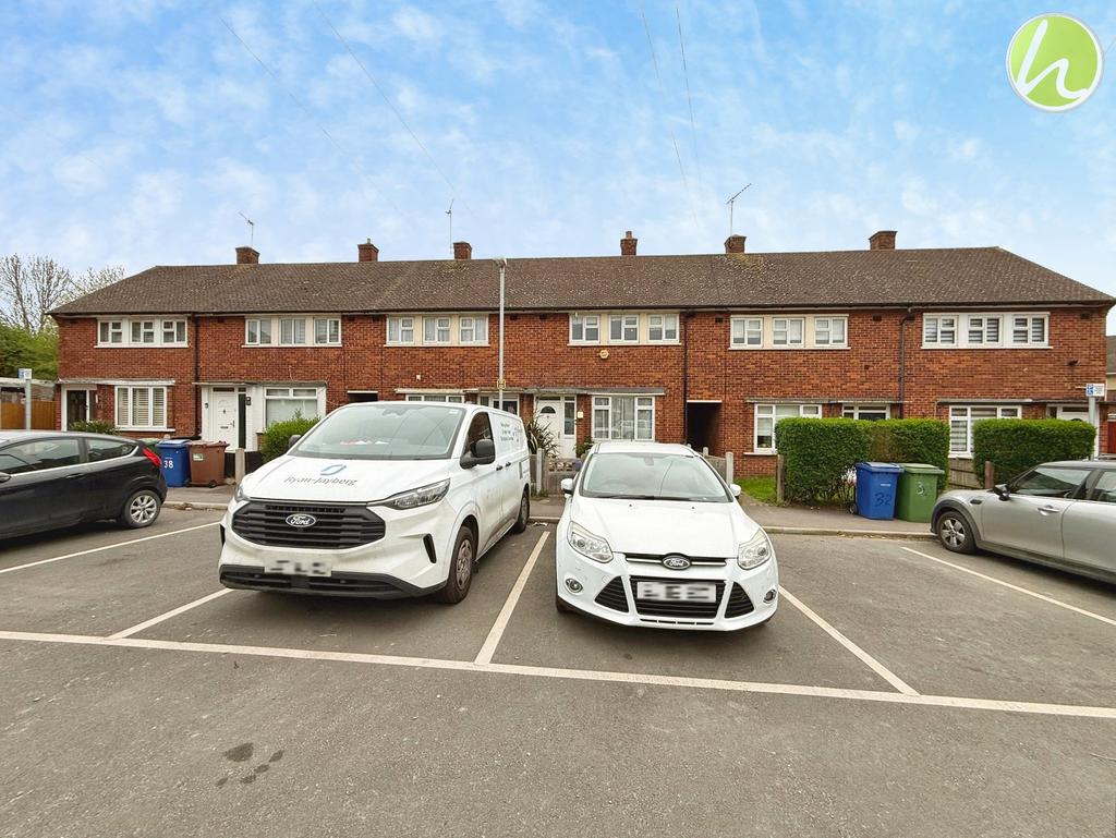 Terraced house exterior, parking