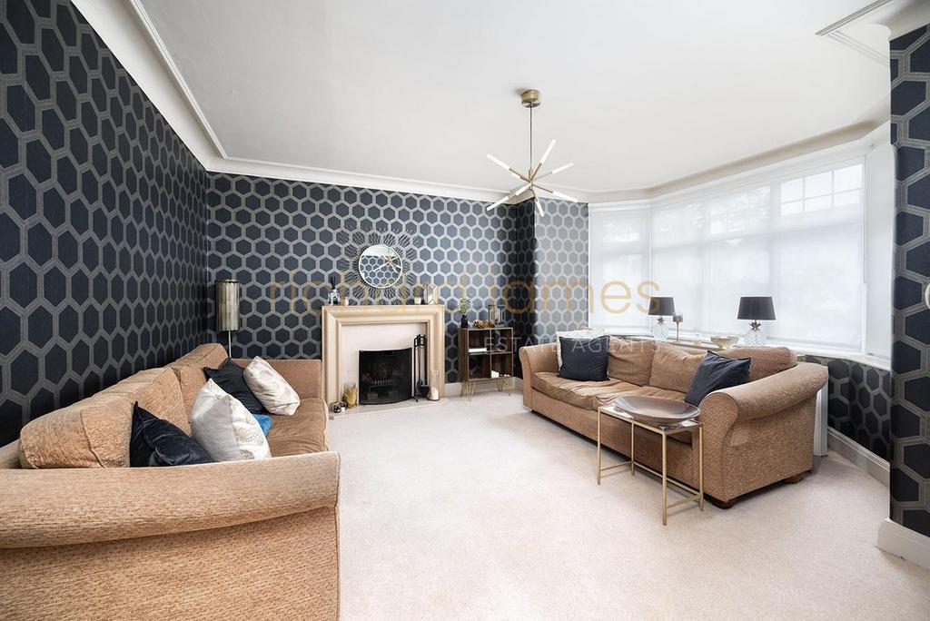 Living room, fireplace