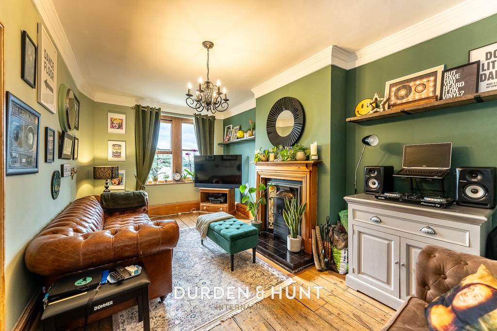 Living room, fireplace