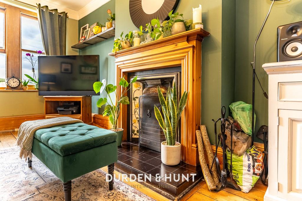 Living room, fireplace