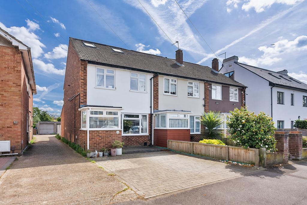 Semi-detached house exterior, driveway
