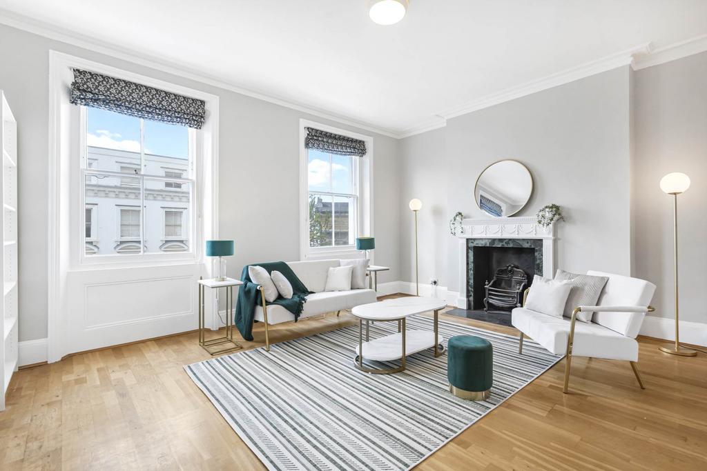 Living room, fireplace