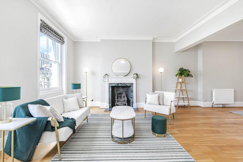 Living room, fireplace