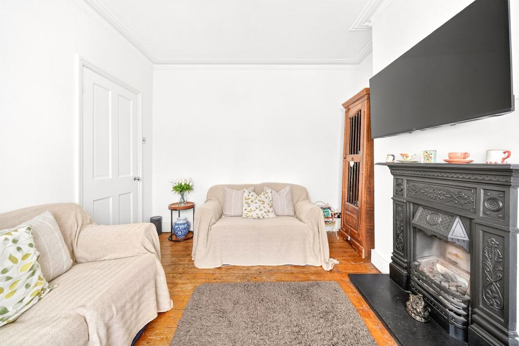Living room, fireplace