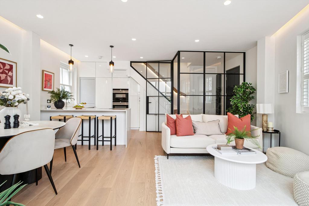 Open-plan living area, open plan living
