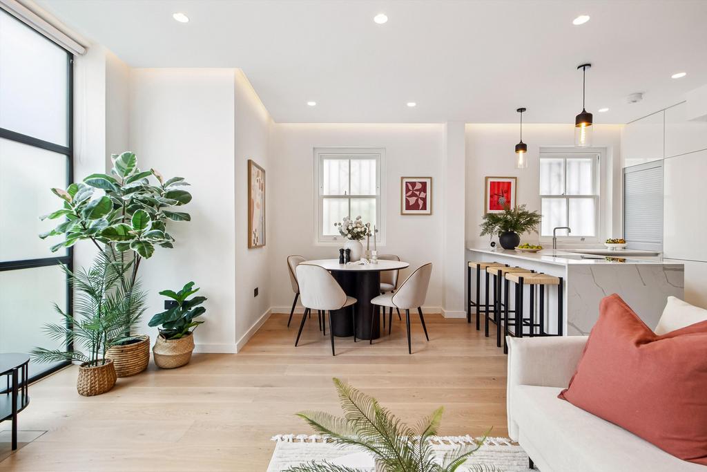 Open-plan living area, open plan living