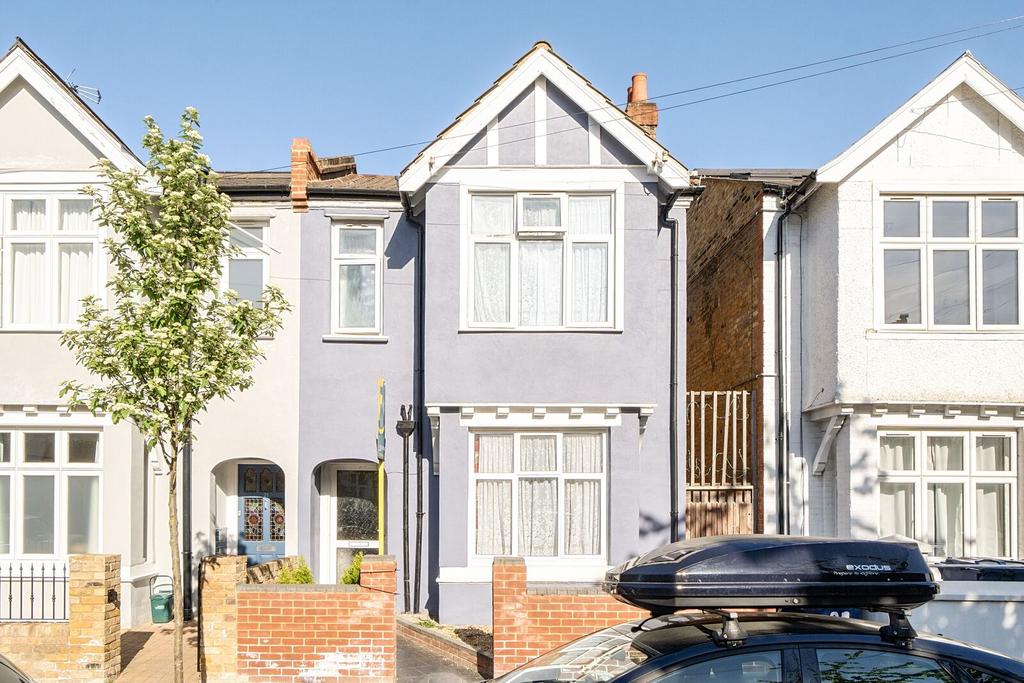 Terraced house exterior, parking