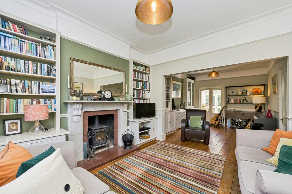 Living room, fireplace