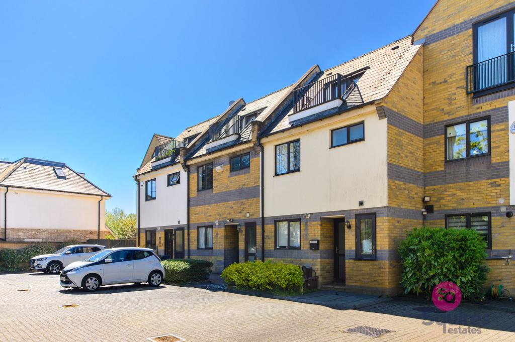 Terraced house exterior, parking