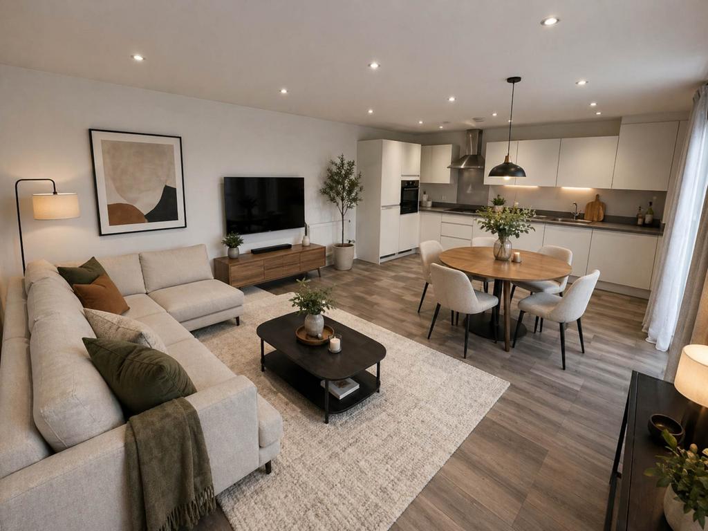 Living room, open plan living