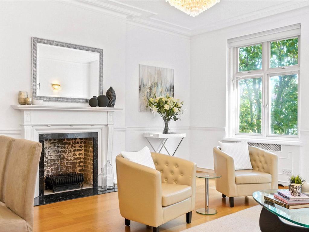 Living room, fireplace