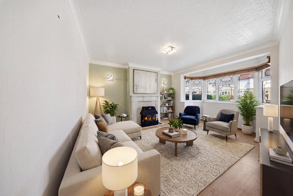 Living room, fireplace