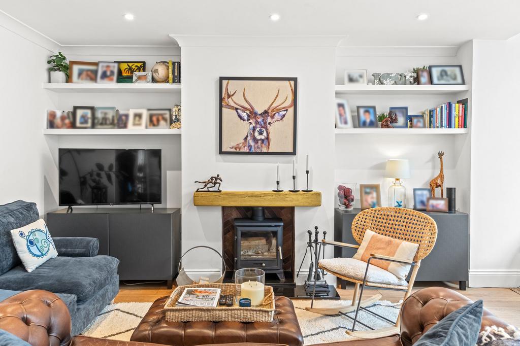 Living room, fireplace
