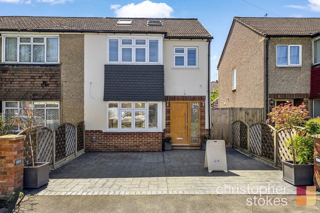 Semi-detached house exterior, driveway