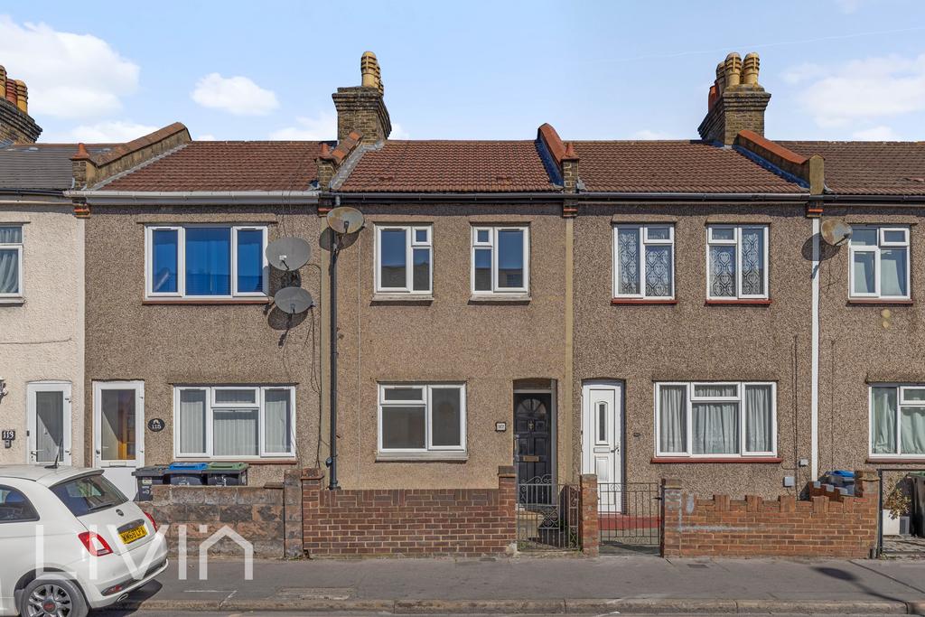 Terraced house exterior, parking