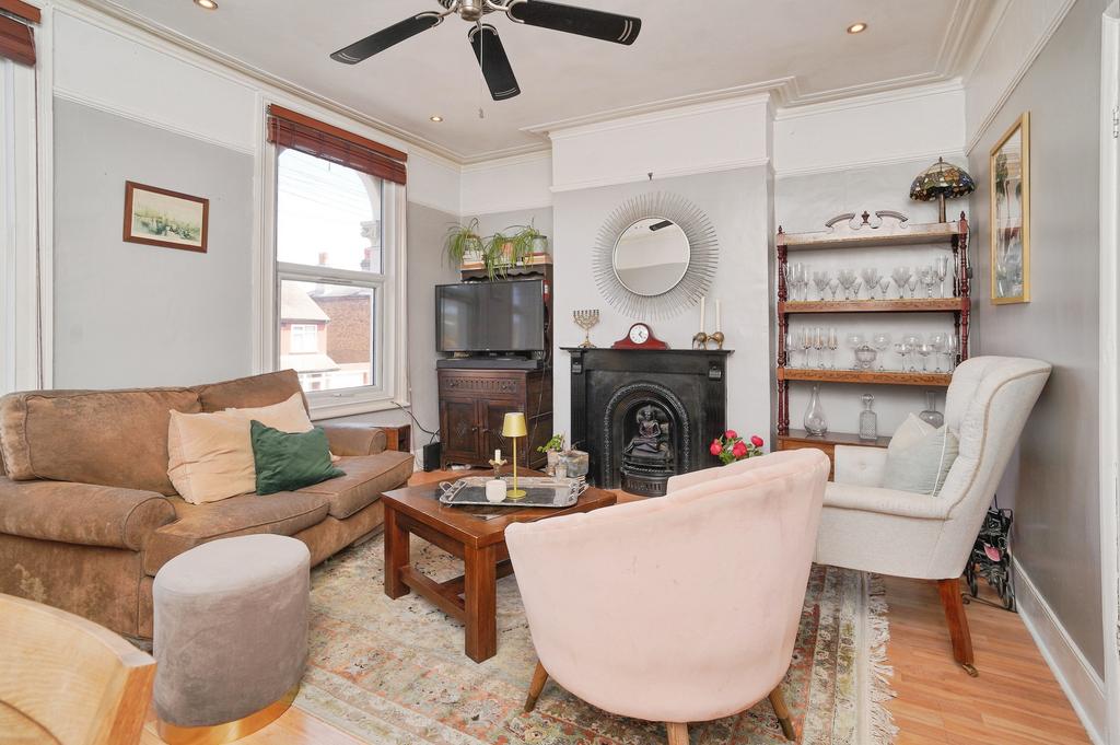Living room, fireplace