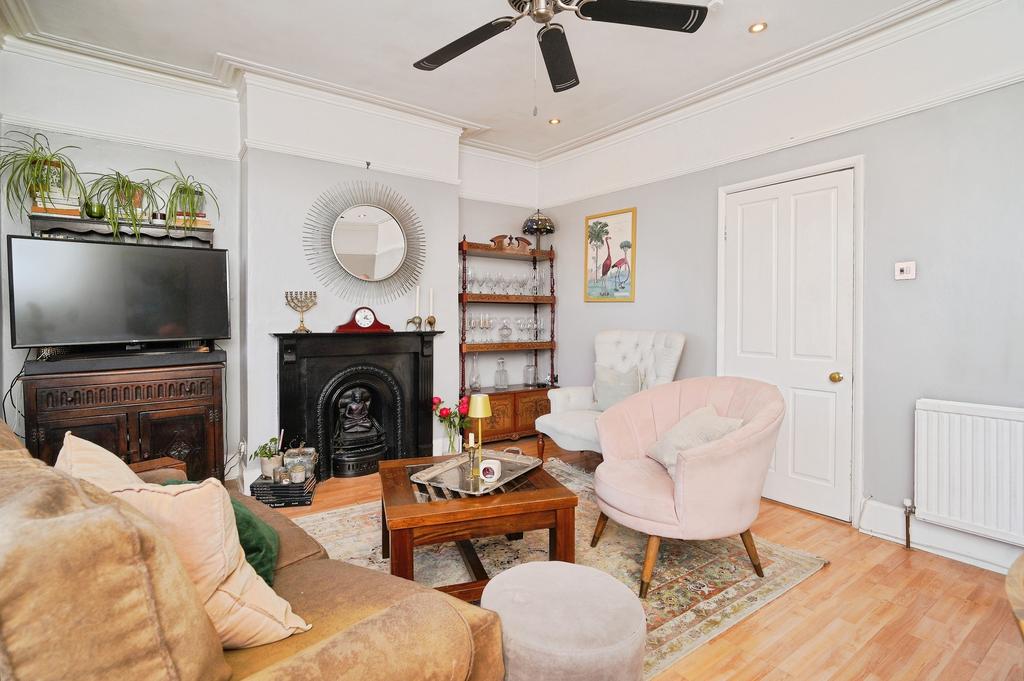 Living room, fireplace