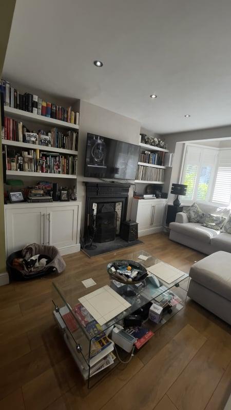 Living room, fireplace