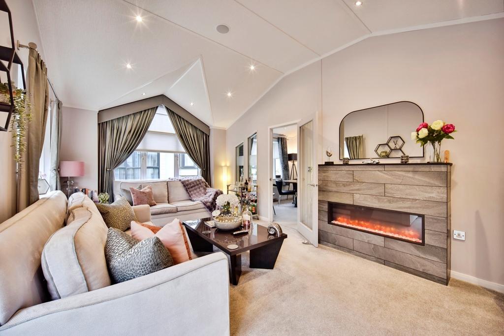 Living room, fireplace