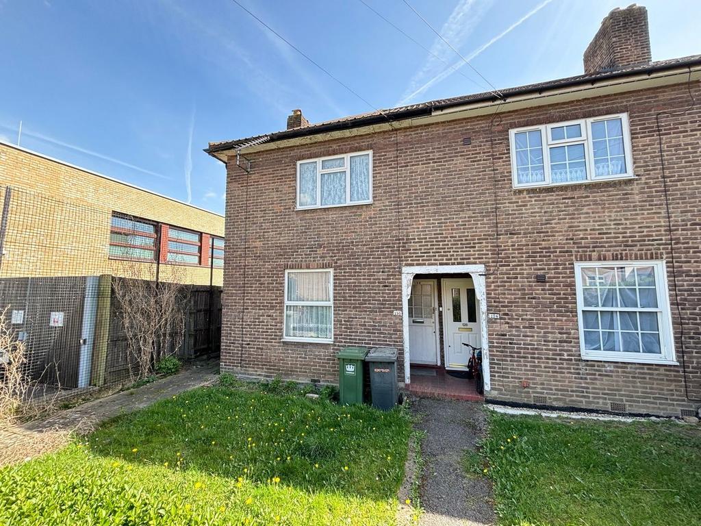 Semi-detached house exterior, garden