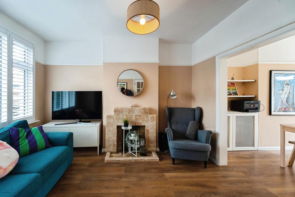 Living room, fireplace