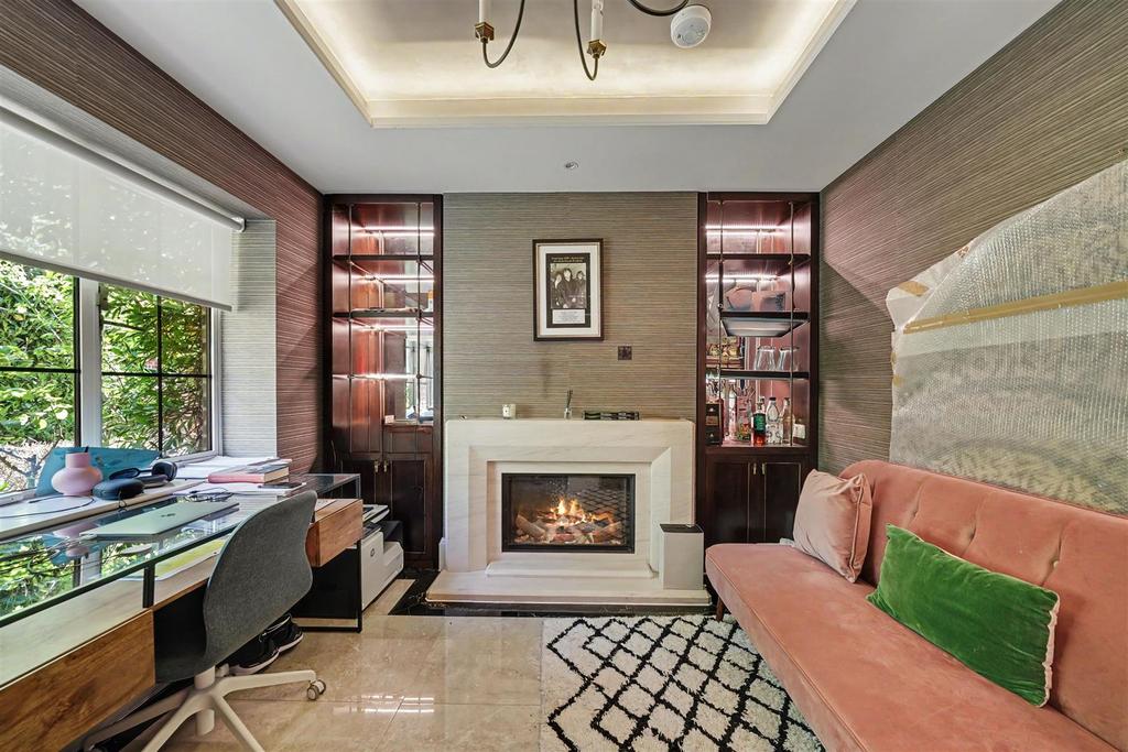 Living room, fireplace