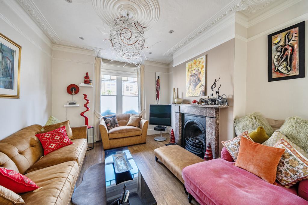 Living room, fireplace
