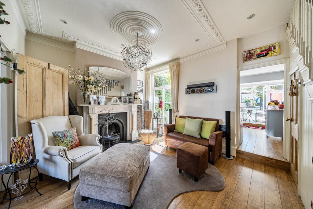 Living room, fireplace