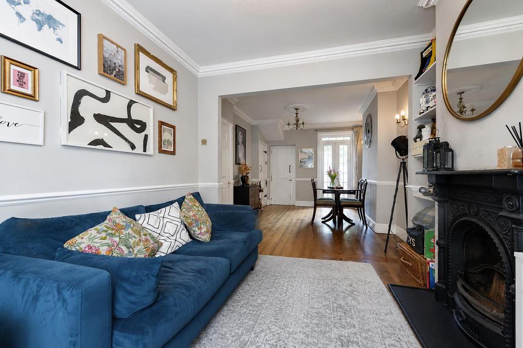 Open-plan living area, open plan living, fireplace