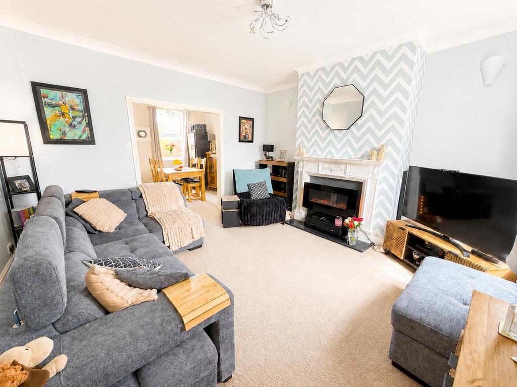 Living room, fireplace