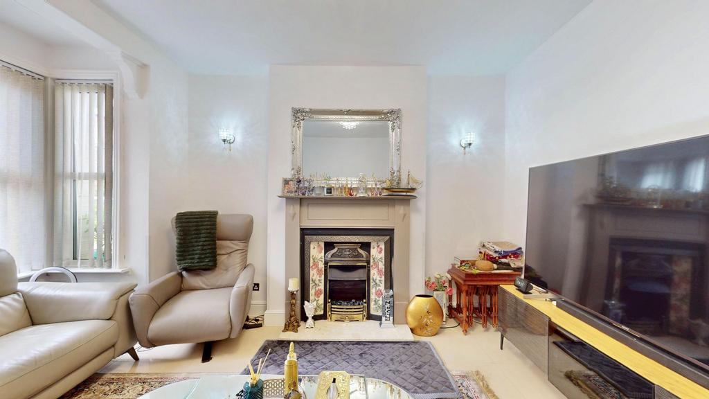 Living room, fireplace
