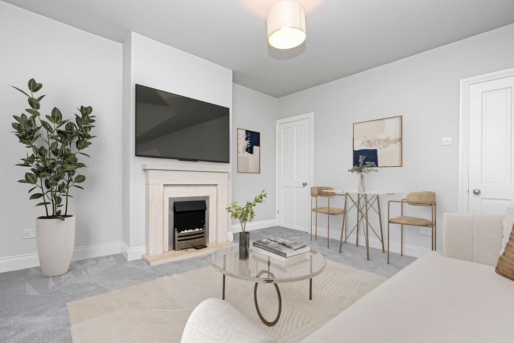 Living room, fireplace