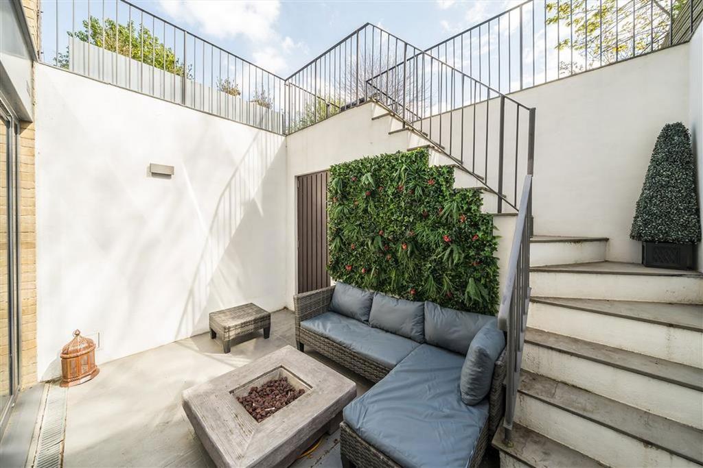 Courtyard, fireplace