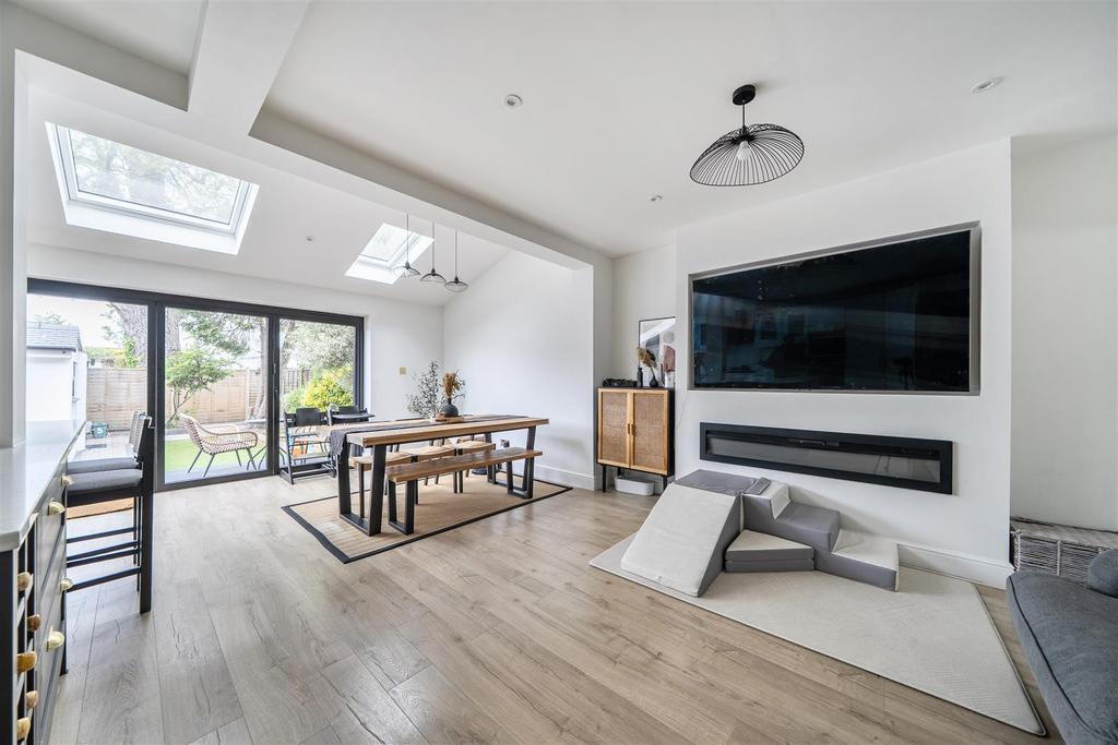 Open-plan living area, open plan living, fireplace