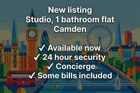 Studio to rent, Upper Woburn Place