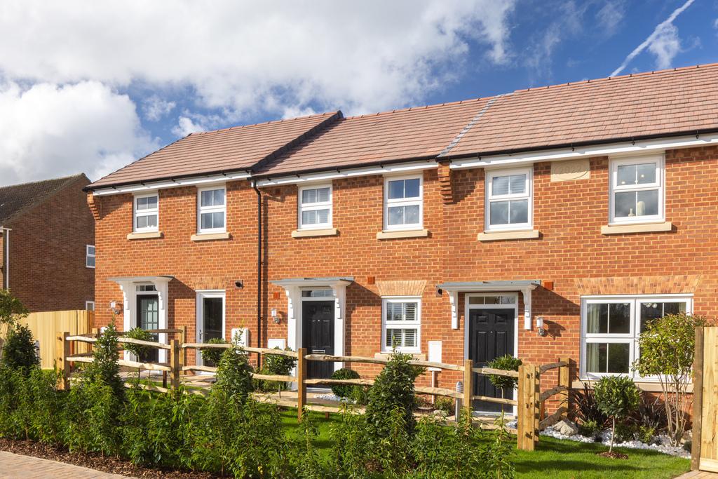 Street scene of the sales office and show homes...