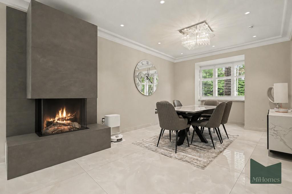 Dining room, fireplace
